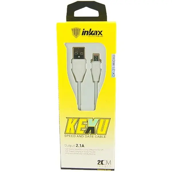 Кабель Inkax CK-21 Micro cable 0.2m White - фото 2