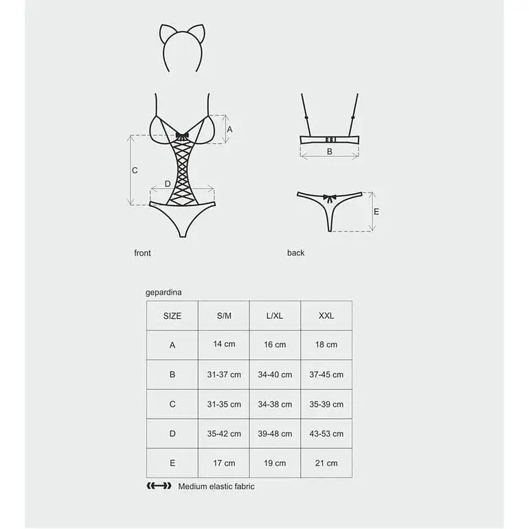 Эротический костюм гепарда Obsessive Gepardina 3 pcs costume черный L/XL - фото 7