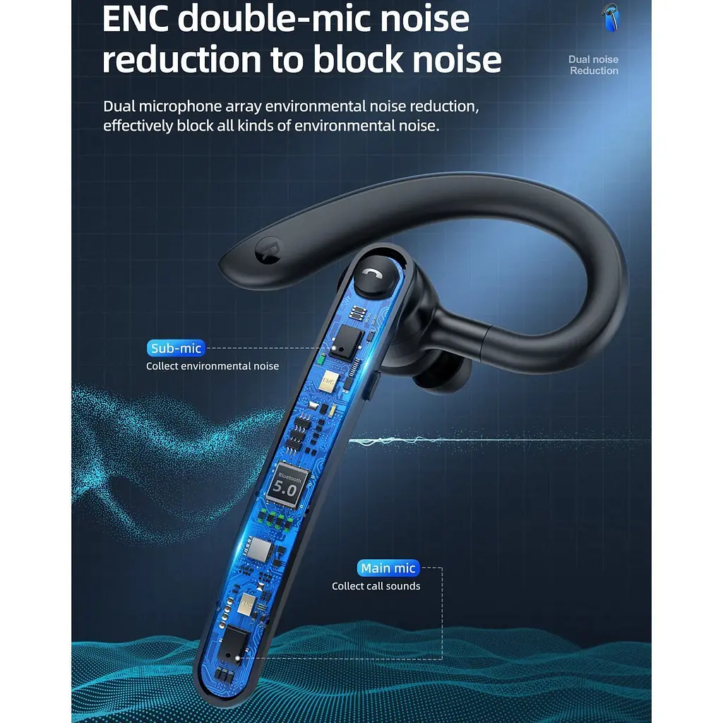 Bluetooth-гарнітура Hoco S19 Heartful ENC Metal Gray (752918) [151275] - фото 9