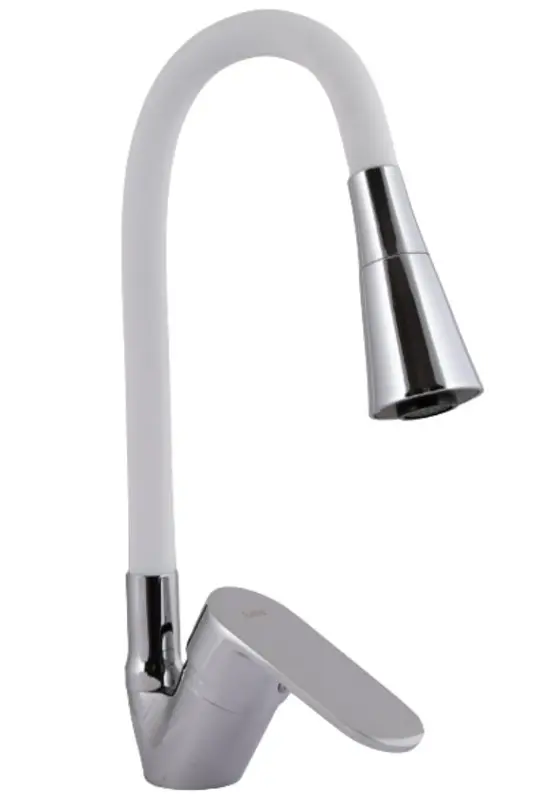 Змішувач для кухні Lidz Tani 008F3 з гнучким виливом (k40) White / Chrome LDTAN008F3WCR37037