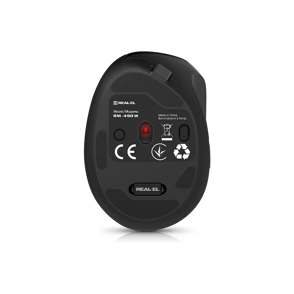 Мишка REAL-EL RM-490W Wireless/Bluetooth Black (EL123200058) - фото 8