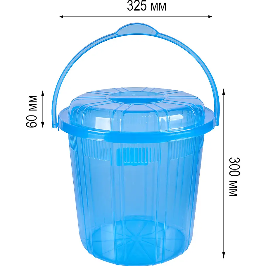 Відро Stars Plast блакитний 16 л (94338/блак) - фото 3