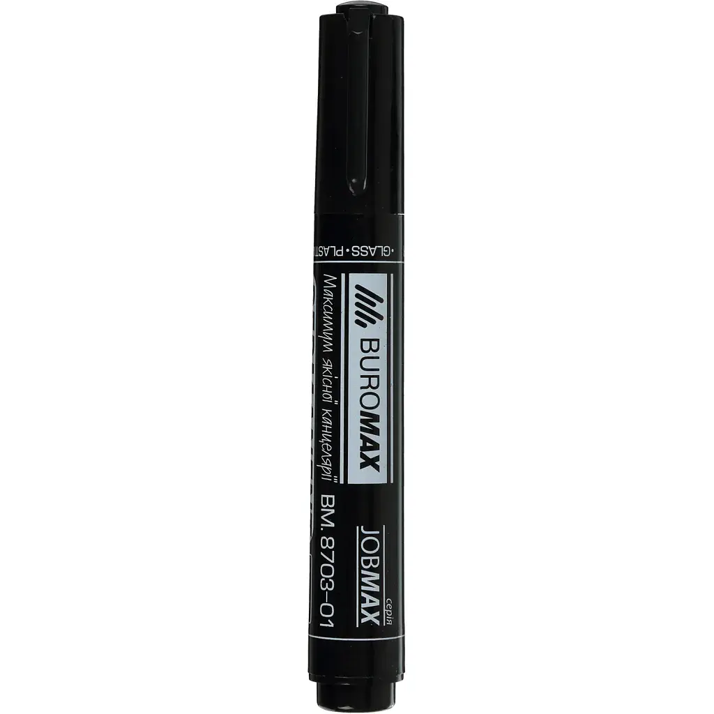 Маркер Buromax Permanent JOBMAX, round tip, black 2-4 мм (BM.8703-01) - фото 2