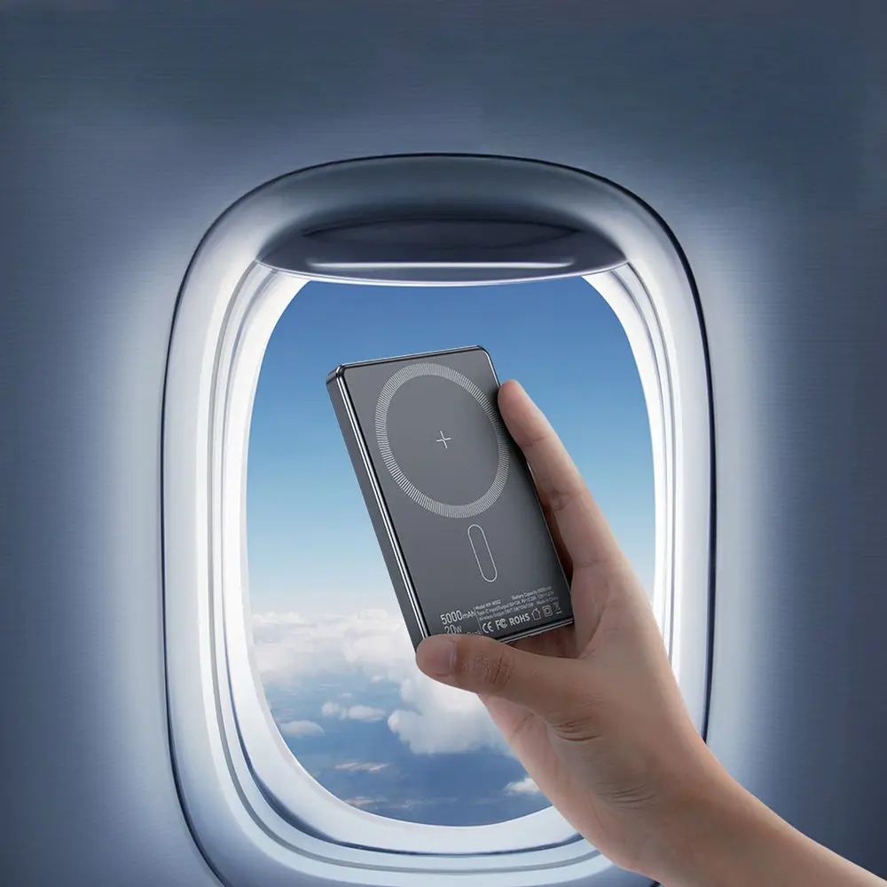 Універсальна мобільна батарея Essager Cross-Border 5000mAh 20W Magsafe/PD/QC3.0 Сірий (EDY5K-YJ0A-Z) - фото 7