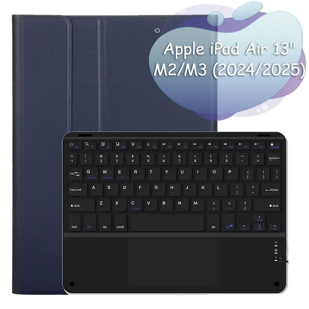 Чохол з бездротовою клавіатурою (TouchPad) BeCover для Apple iPad Air 13 (2024/2025) Deep Blue (712602) - фото 6