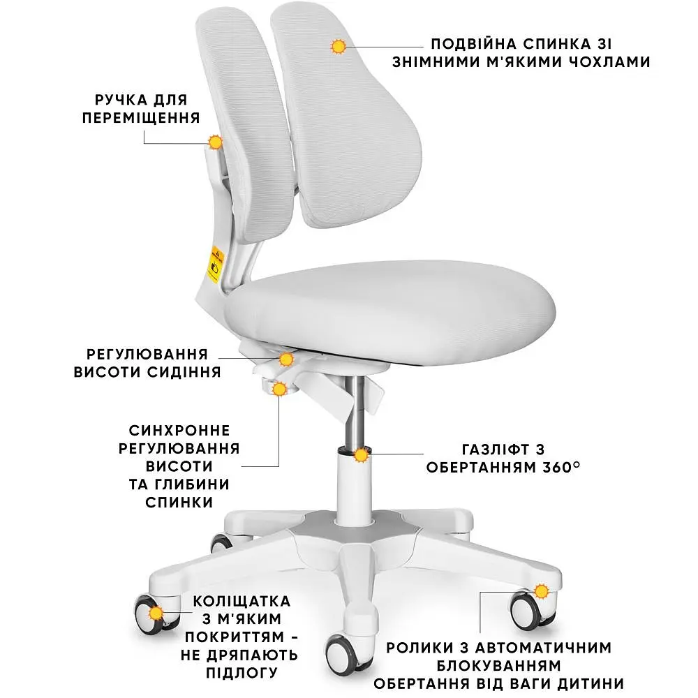Детское кресло Evo-Kids Mio Lite Grey (Y-208 G) - фото 3