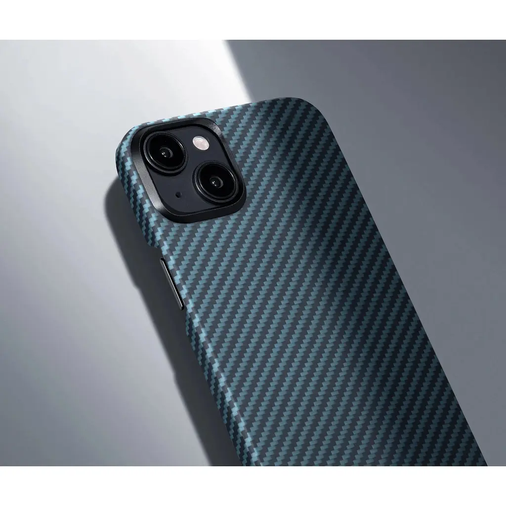 Чехол-накладка Pitaka MagEZ Case 4 Twill 1500D Black/Blue для iPhone 15 (KI1508) - фото 8