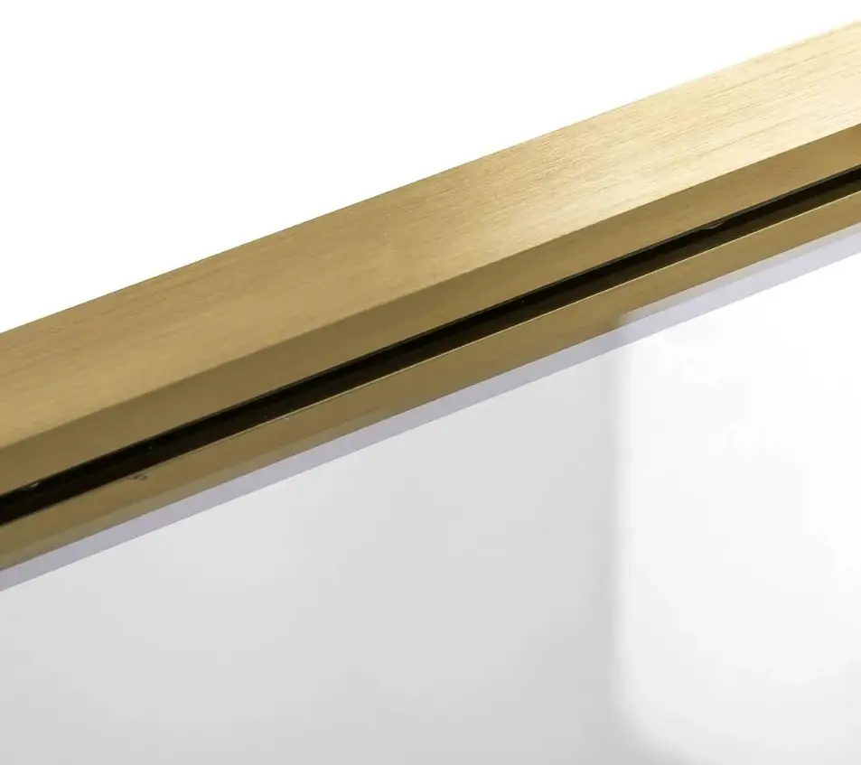 Шторка для ванны Rea Elegant 80 brushed gold неподвижная REA-W6601, Универсальная, прозрачный, золотой - фото 5