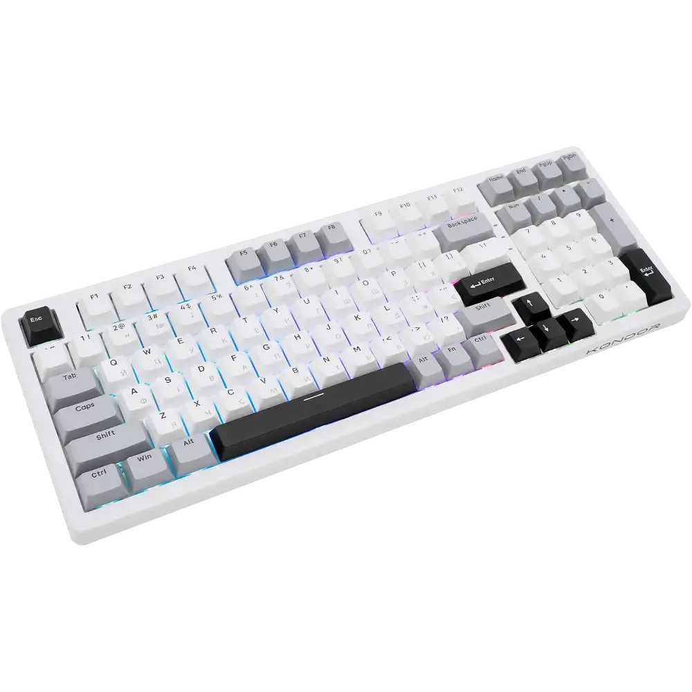 Игровая механическая клавиатура Kondor Legion PRO / Три режима подключения / Sky Light Switch / White - фото 7