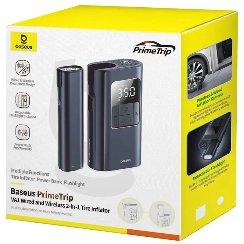 Портативный насос Baseus PrimeTrip VA1 2-in-1 1750 mAh (C11169001121-00) - фото 6