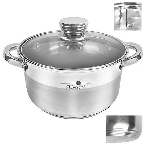 Каструля зі скляною кришкою Stenson Belly MH-2728 3.6 л 21.5 см - фото 2