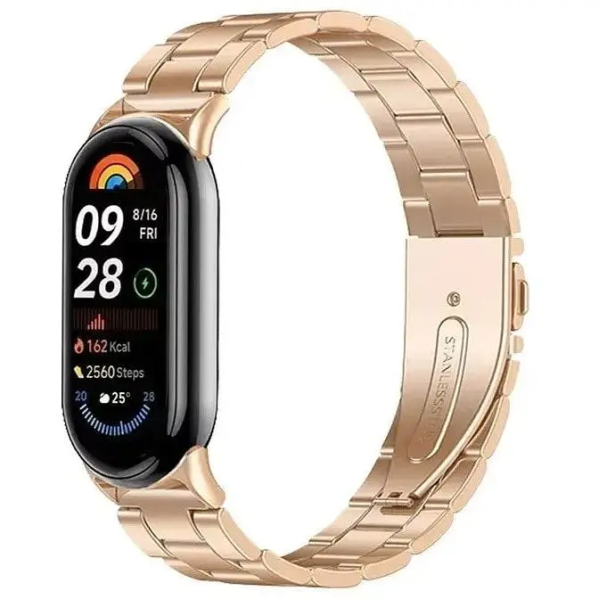 Фитнес-браслет Xiaomi Smart Band 9 Titan Gray + металлический ремешок Type C Rose gold - фото 8