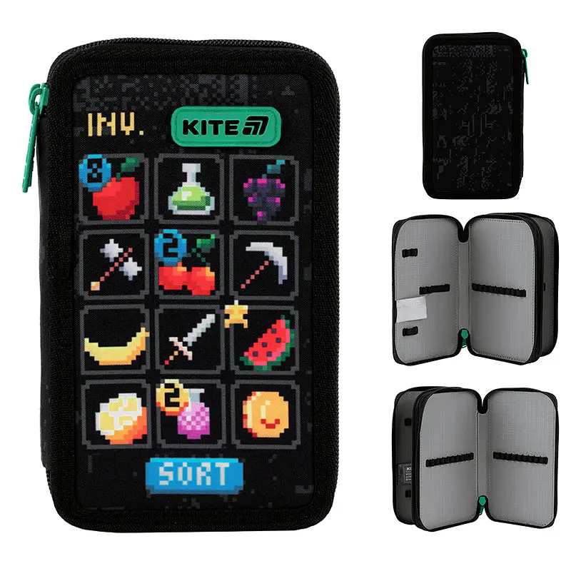 Пенал Kite Pixel Game черный (K25-623-2) - фото 2