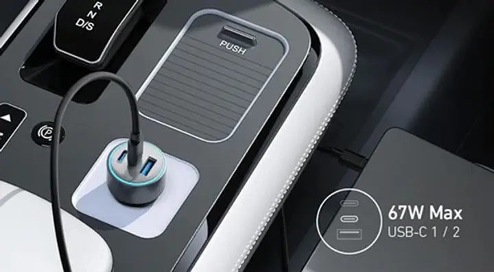 Зарядний пристрій автоадаптер ANKER PowerDrive 325 67w PD + 22.5W USB-A - фото 5