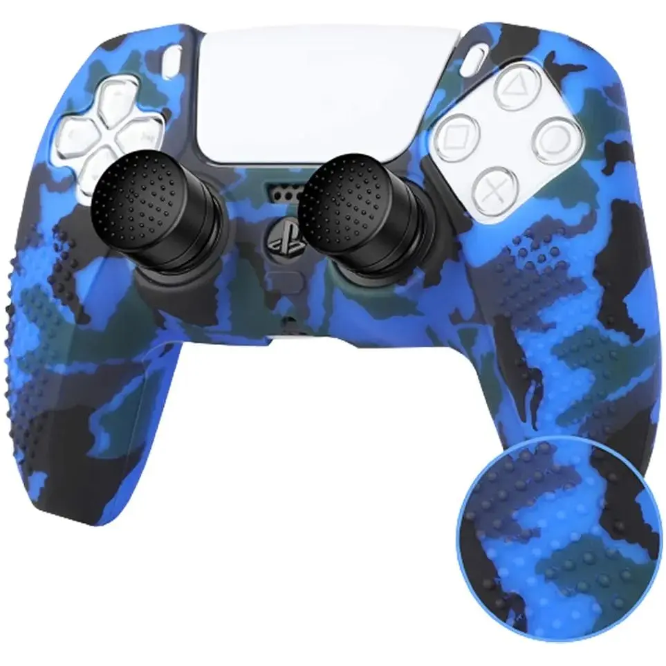 Чохол на геймпад Silicone Case для Sony DualSense Blue Camouflage [71181] - фото 2