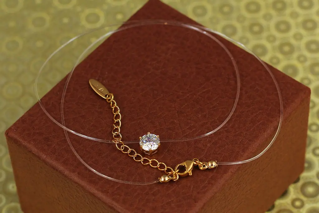 Ліска Xuping Jewelry з кулоном 7 мм 40 см додаток 5 см золотиста