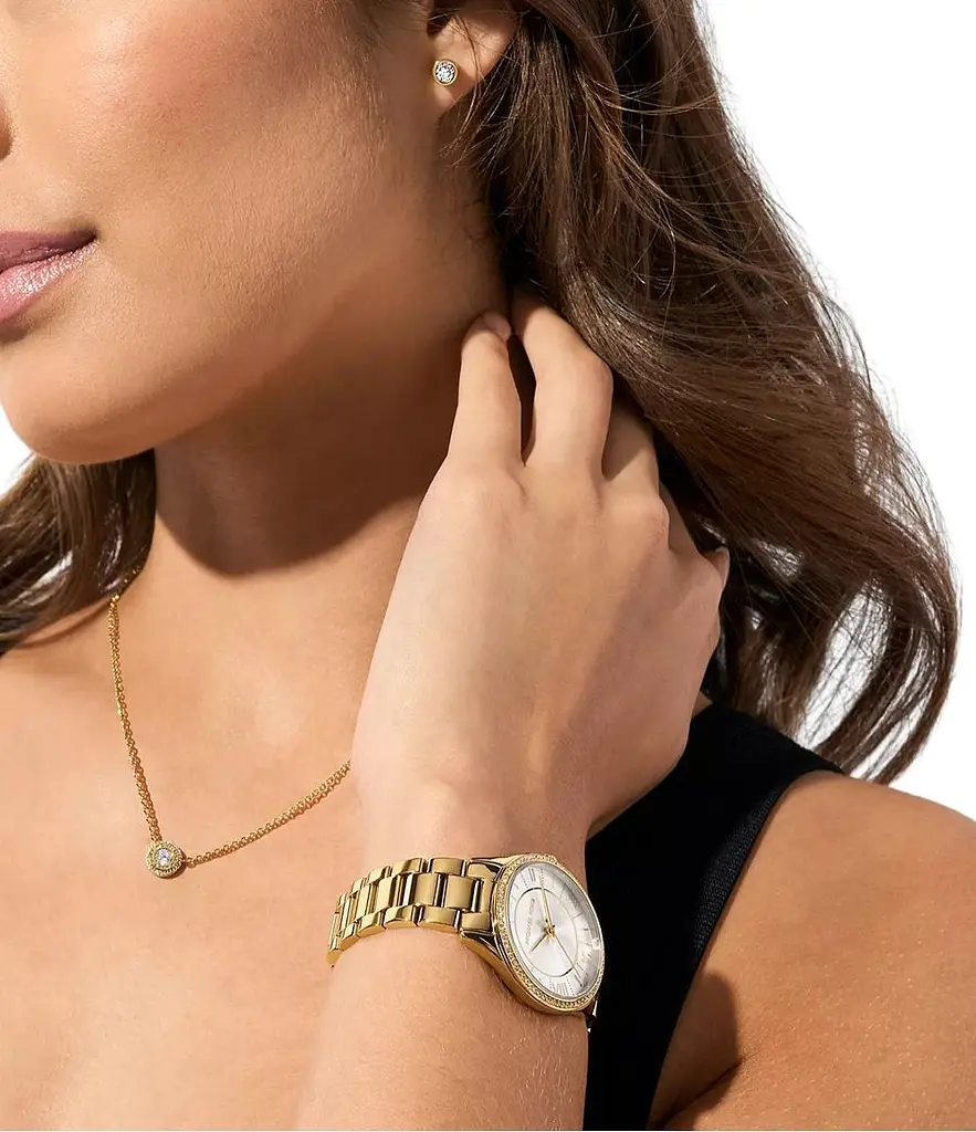 Жіночий подарунковий набір MICHAEL KORS MK4849SET 'Lauryn' (годинник + кольє + сережки) - фото 5
