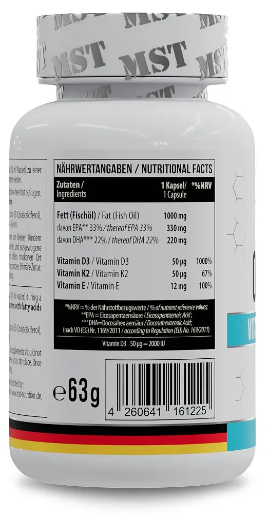 Омега-3 з Вітамінами Д-3 та К-2 Omega 3 D3+K2 - 60 софтгель MST Nutrition - фото 2