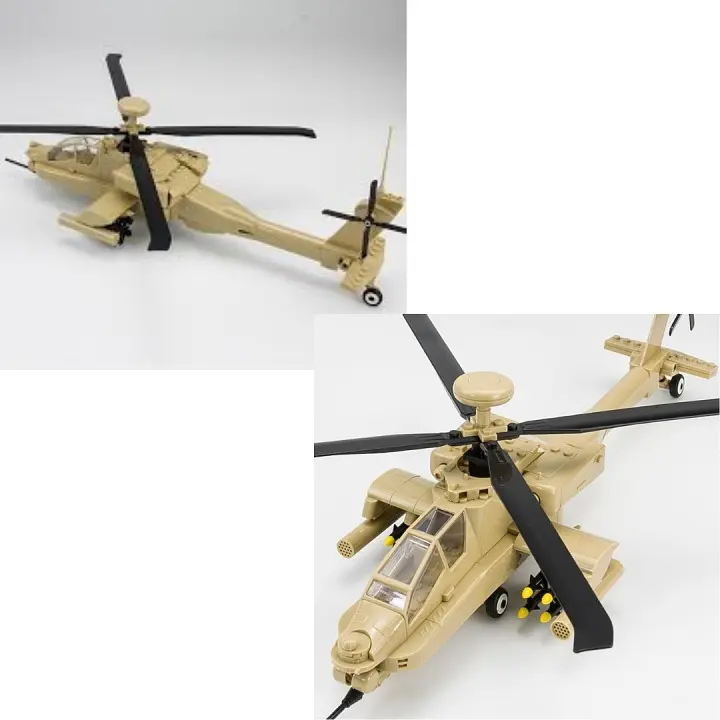 Конструктор вертоліт WANGE AH-64 Apache гелікоптер армії США військова авіація техніка, 259 деталей - фото 4