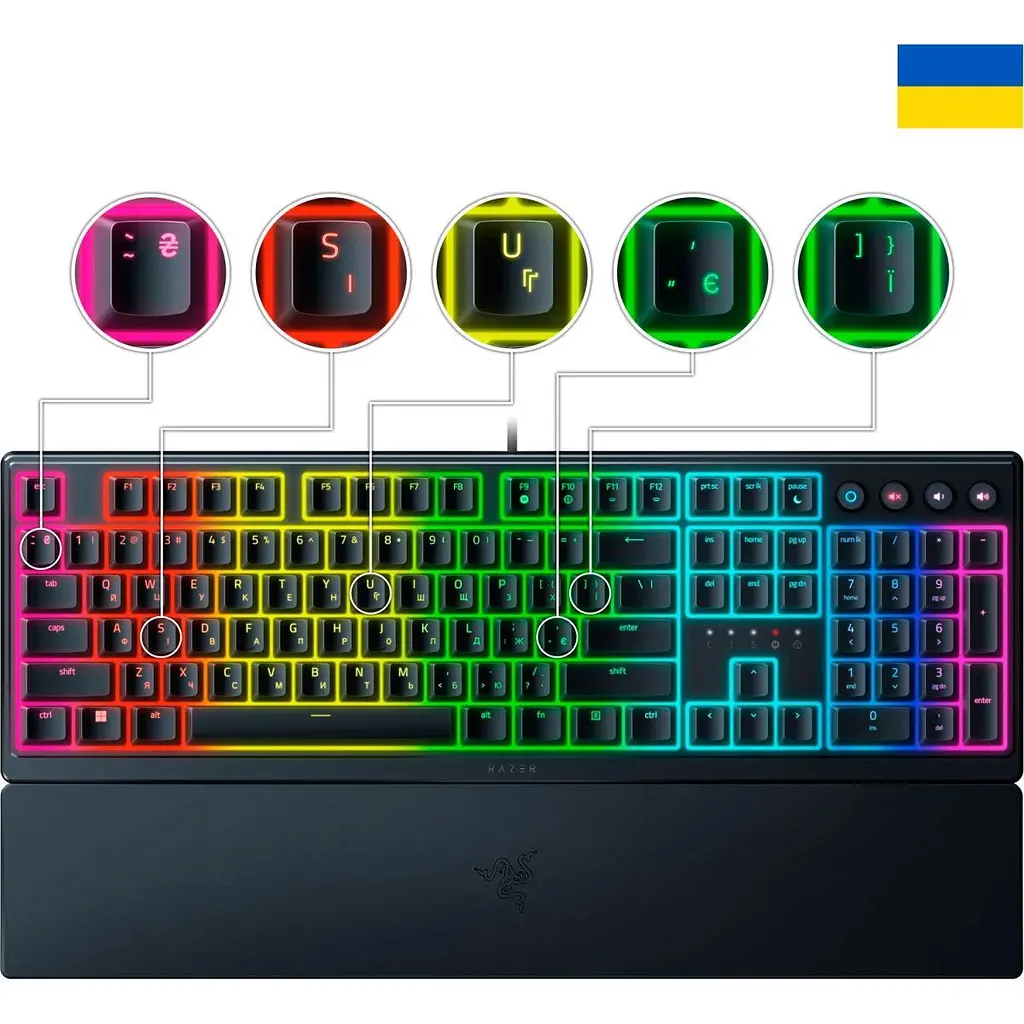 Клавіатура Razer Ornata V3 UKR Black (RZ03-04462100-R371) [94487] - фото 2