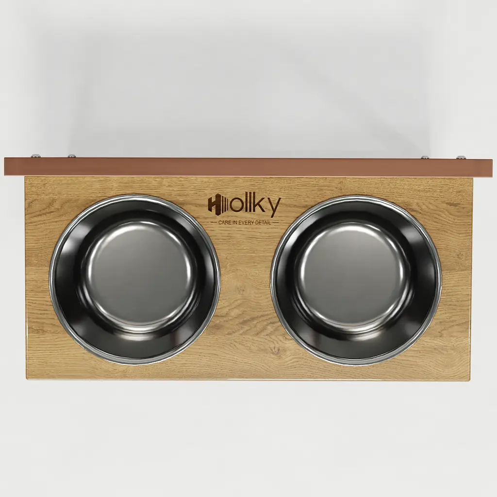 Hollky Flex L — регульовані миски на підставці для великих собак (2 × 1.8 л) - фото 6