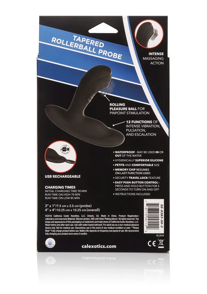Стимулятор простати CalExotics Eclipse Roller Ball Probe, 10.3 см чорний - фото 7