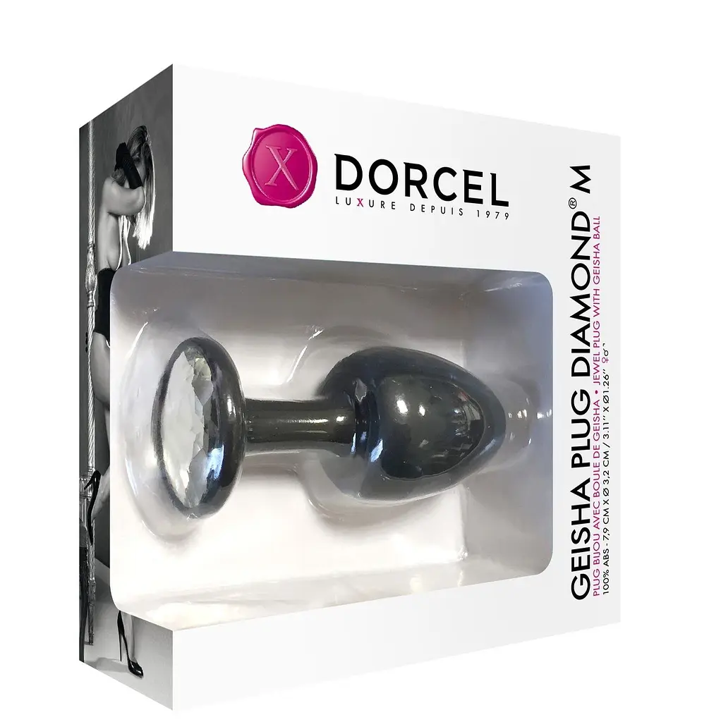 Анальна пробка Dorcel Geisha Plug Diamond M 8 см (чорний) - фото 6