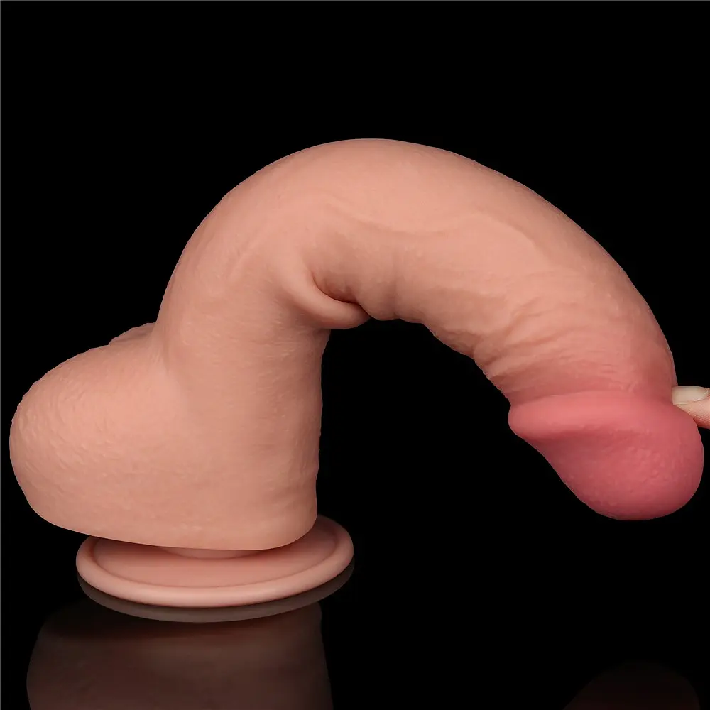 Фаллоимитатор Sliding-Skin Dual Layer Dong 9.5'' 24 см телесный - фото 10