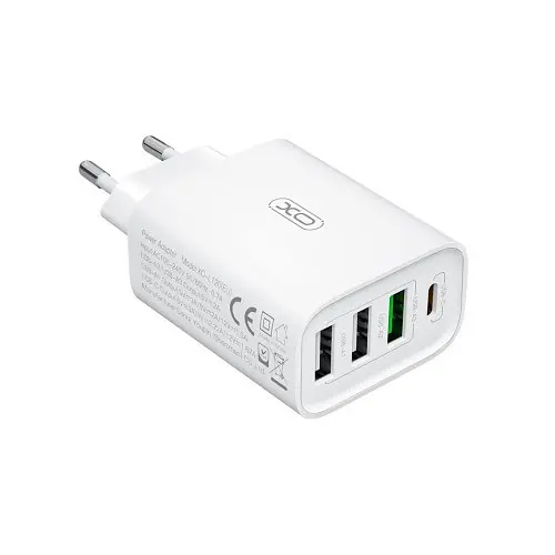 Мережевий зарядний пристрій XO L120 multi port fast charging (USB-C 20W/USB-A 18W) with lightning cable Білий - фото 3