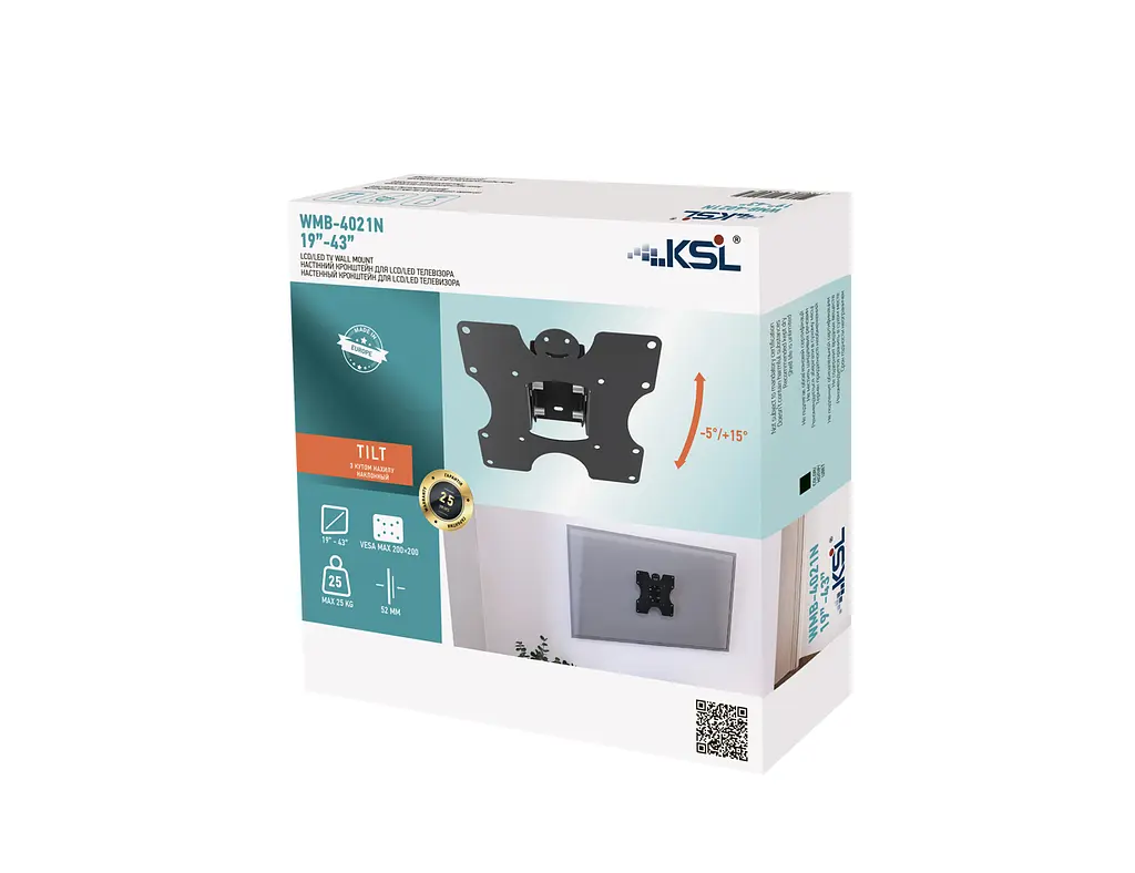 Кріплення ТВ з кутом нахилу WMB-4021N 19-43 KSL teh0013038 - фото 7