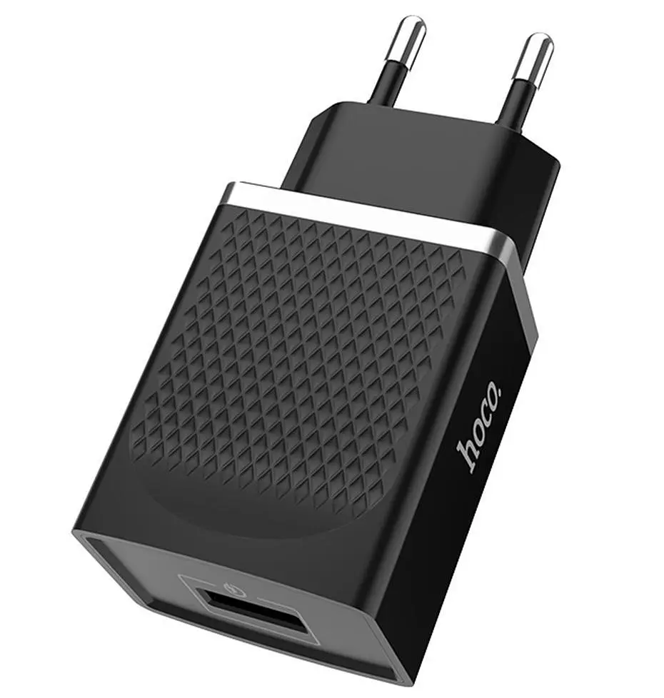 Мережевий зарядний пристрій Hoco 1USB C42A QC 3.0 3A Black - фото 3