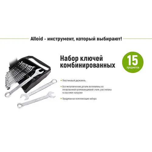 Набір ключів комбінованих 15 предметів 6-22 мм (НК-2061-15) - фото 3