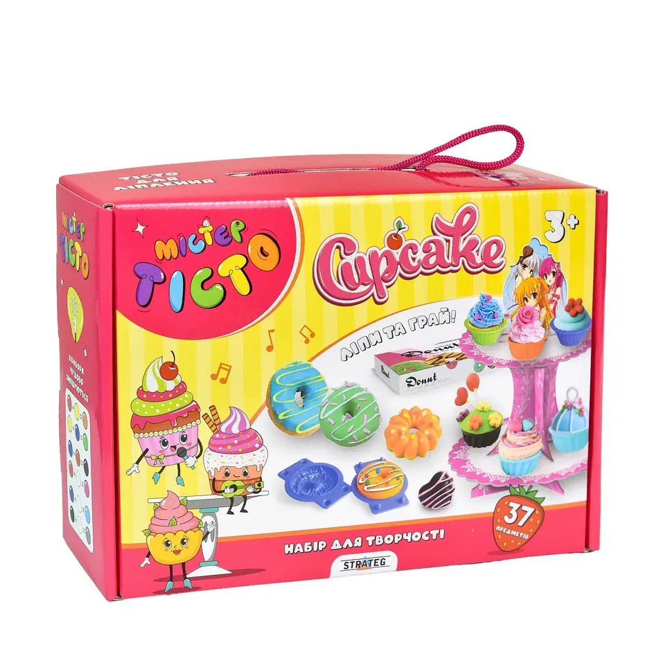 Детский набор для творчества Strateg «Мистер Тесто Cupcake» 41016, 37 предметов - фото 2