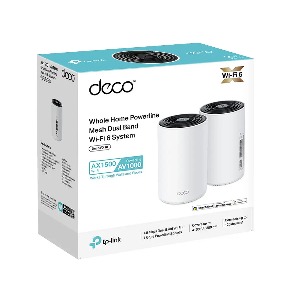 TP-Link Система WiFi-Mesh Deco PX10 AX1500, 3xGE LAN/WAN, 2 моди, Powerline AV1000 - фото 10
