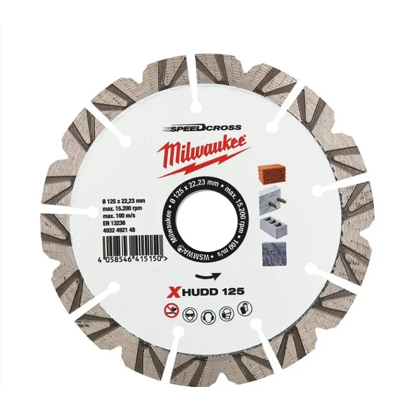 Диск алмазний Speedcross MILWAUKEE XHUDD 125, діаметр 125мм (залізобетон, граніт, цегла) - фото 2
