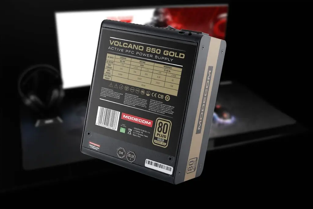БЖ 850W Modecom VOLCANO 850 GOLD, 120mm, MODULAR, 80+ Gold, Retail Box (ZAS-MC92-SM-850-ATX-VOLCA) - фото 3