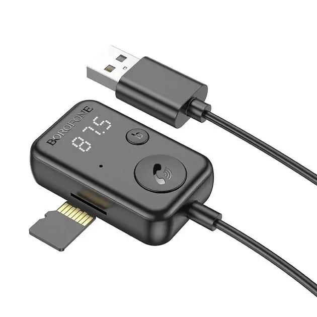 Автомобільний Bluetooth-трансмітер ресивер BOROFONE BC49 June car BT FM-модулятор USB-накопичувач - фото 2