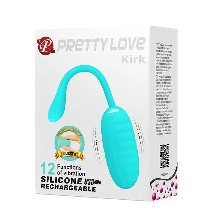 Віброяйце Pretty Love Kirk Vibrating Egg Mint, 8х3,5 см бірюзовий - фото 11
