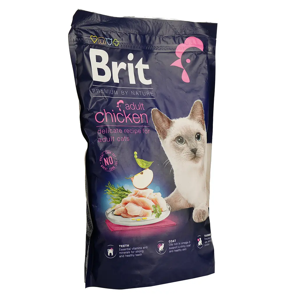 Сухой корм для котов Brit Premium Nature Cat Adult Chicken с курицей 800 г - фото 3