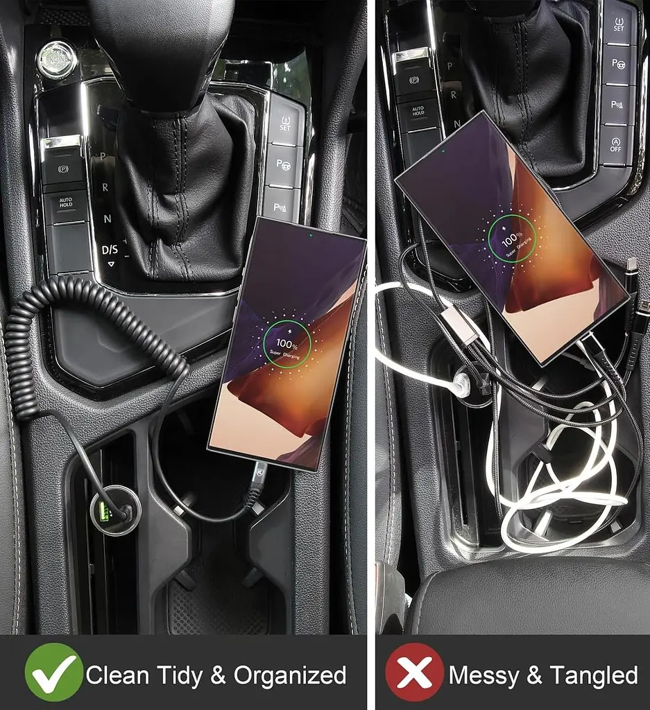Кабель USB C до C 3 фута 2 пачки Спіральний USB C Зарядний кабель для автомобіля типу C Кабель швидкого заряджання для iPhone 17/1 - фото 4