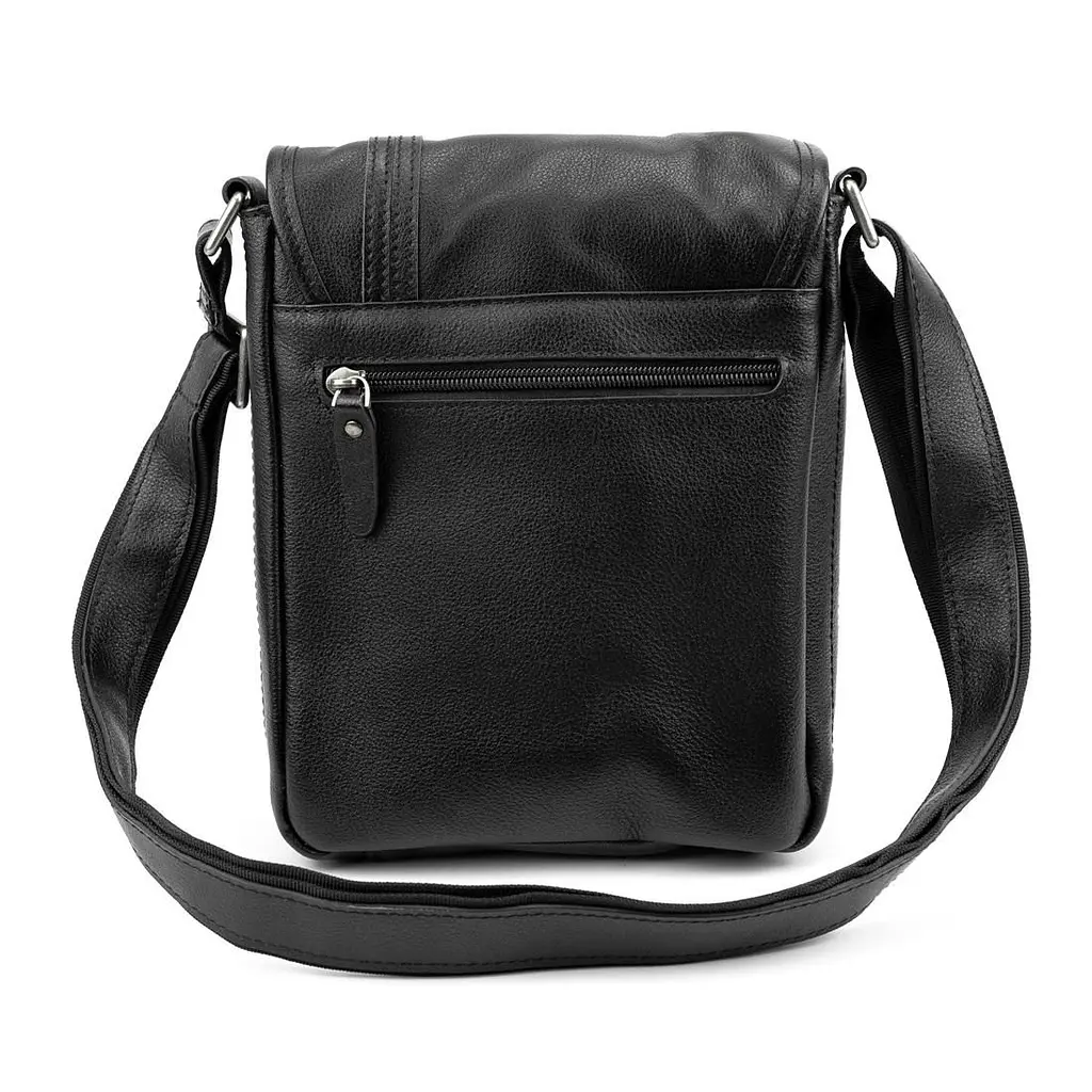 Класичний чоловічий месенджер з клапаном TIDING BAG t003A чорний - фото 4