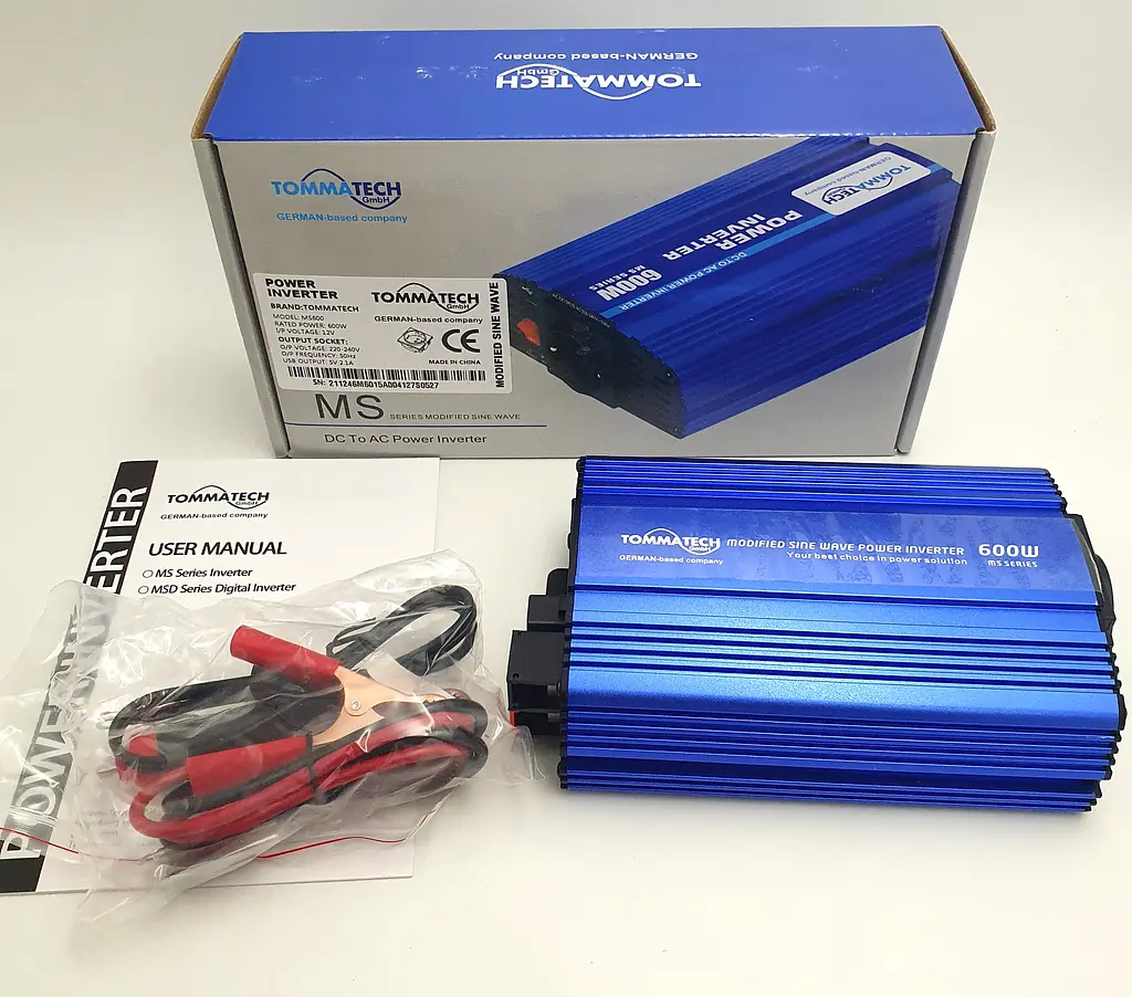 Автоінвертор-перетворювач напруги 12 V-220 V 600 Вт 12 V-220 V 600 W 2 USB Power Inverter Tommatech MS600 - фото 5