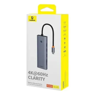 Концентратор Baseus USB-C 10-in-1 HDMI 4K60Hz + VGA + 3xUSB 3.0 + PD + RJ45 1000Mbps + SD/TF + 3.5mm gray (B0005280C811-00) - фото 5