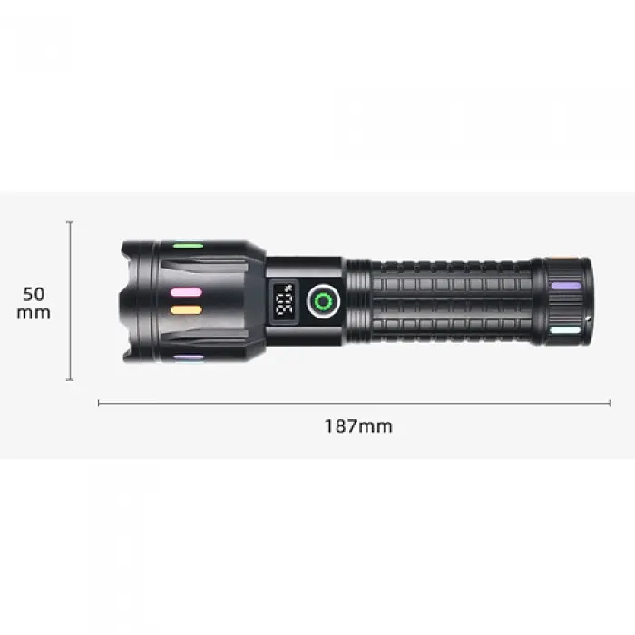 Ліхтар ручний Coba CB-G62-TG акумуляторний з режимом zoom 1x26650/3xAAA Type-C FLUORESCENCE - фото 4