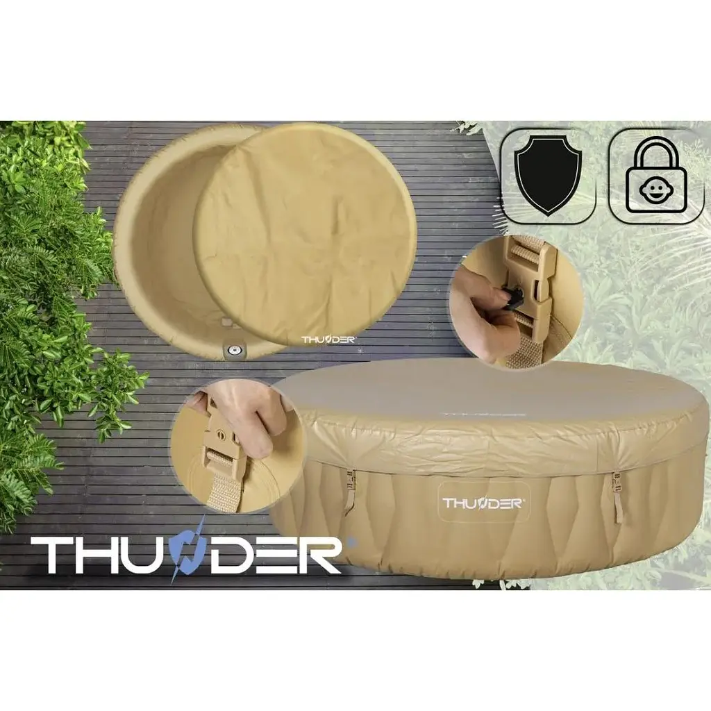 Джакузі-SPA надувне THUNDER LATTE 6-місне сірі меблі з ротанга 4 шт. (LATTE-HALF-GRAY) - фото 9