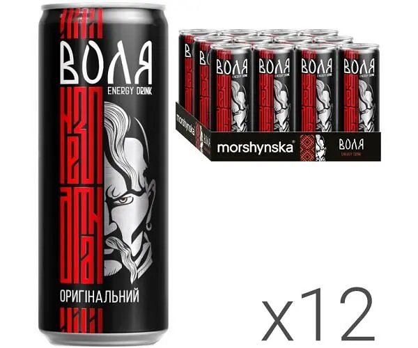 Моршинська, Воля, Упаковка 12 шт. х 0,33л, Напій енергетичний, газований - фото 2