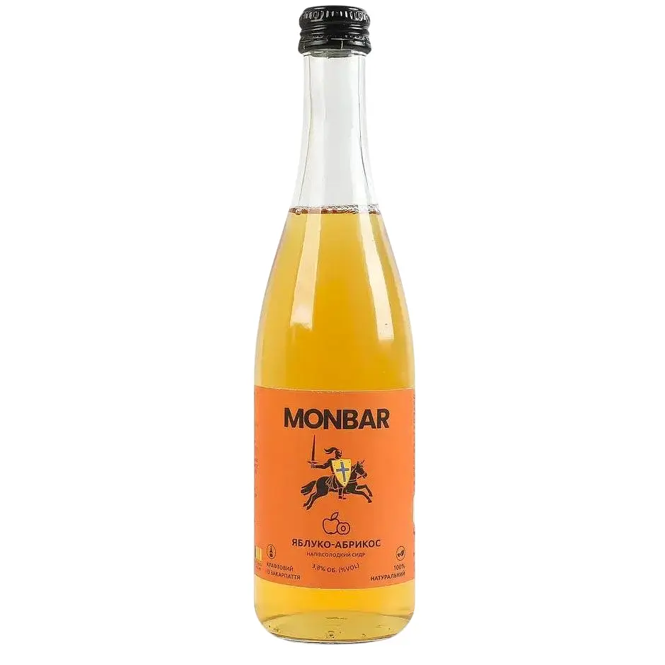 Сидр Monbar Яблуко-Абрикос напівсолодкий 3.6% 0.33 л
