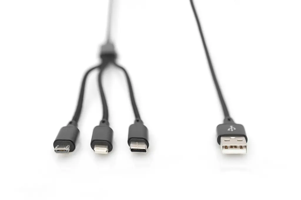 Кабель Digitus USB-A > Lightning/USB-С/micro USB, мультизарядный 3-в-1, зарядка/синхронизация 1м, teh0013696 - фото 7