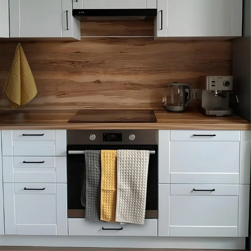 Набор кухонных вафельных полотенец Lovely Svi 4 шт: 35 x 75 см, 100% хлопок – Серый (561011) - фото 6