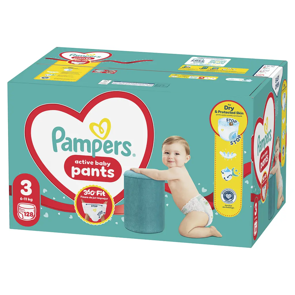 Набір підгузки-трусики Pampers Active Baby Pants Розмір 3 (6-11 кг) 128 шт.  - фото 2